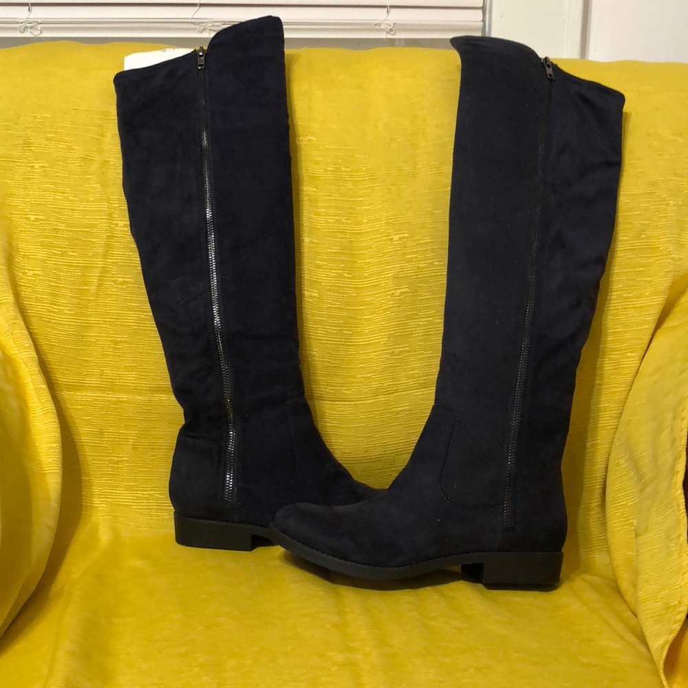 Dark Blue knee high boots size 6 new